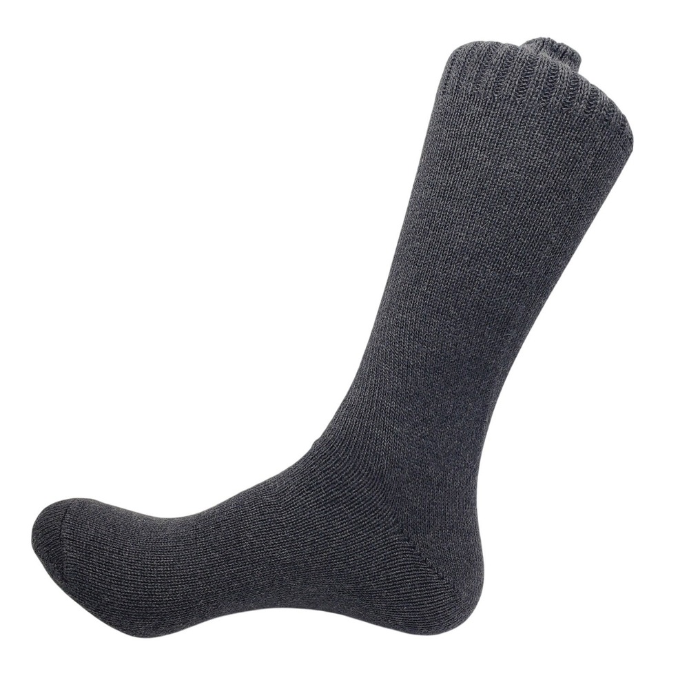 94% Cotton‎ Crew Socks Gray Mens Soft Casual Dress Over Calf Grey Size 10-13 NEW
